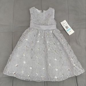 Girls silver sequence formal dress